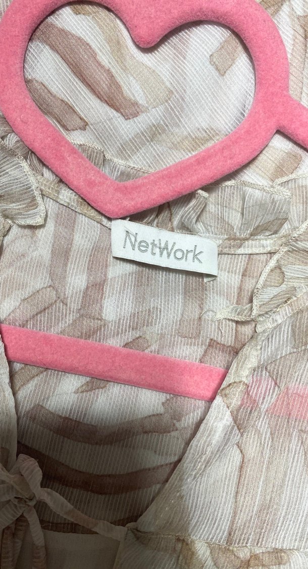 Bej Desenli Salaş Midi Elbise - Görsel 5