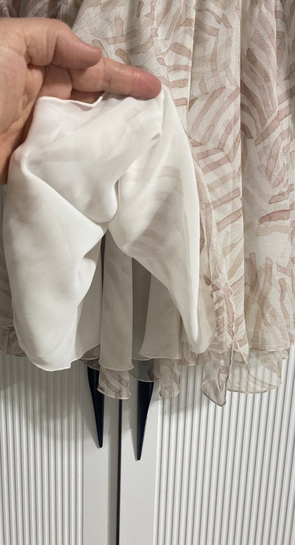 Bej Desenli Salaş Midi Elbise - Görsel 3