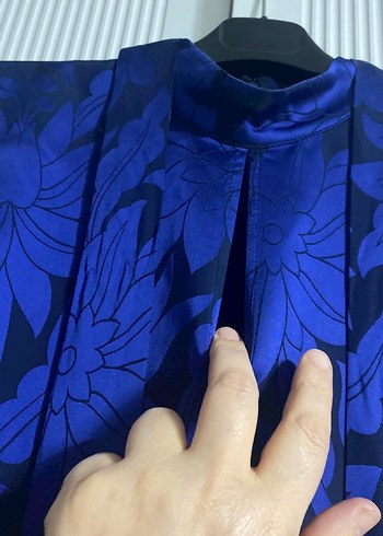 Lacivert Desenli Uzun Hamile Tunik - Görsel 2