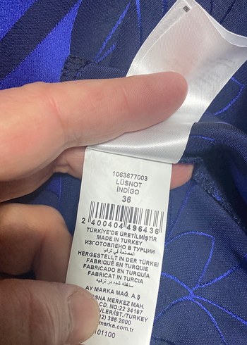 Lacivert Desenli Uzun Hamile Tunik - Görsel 6