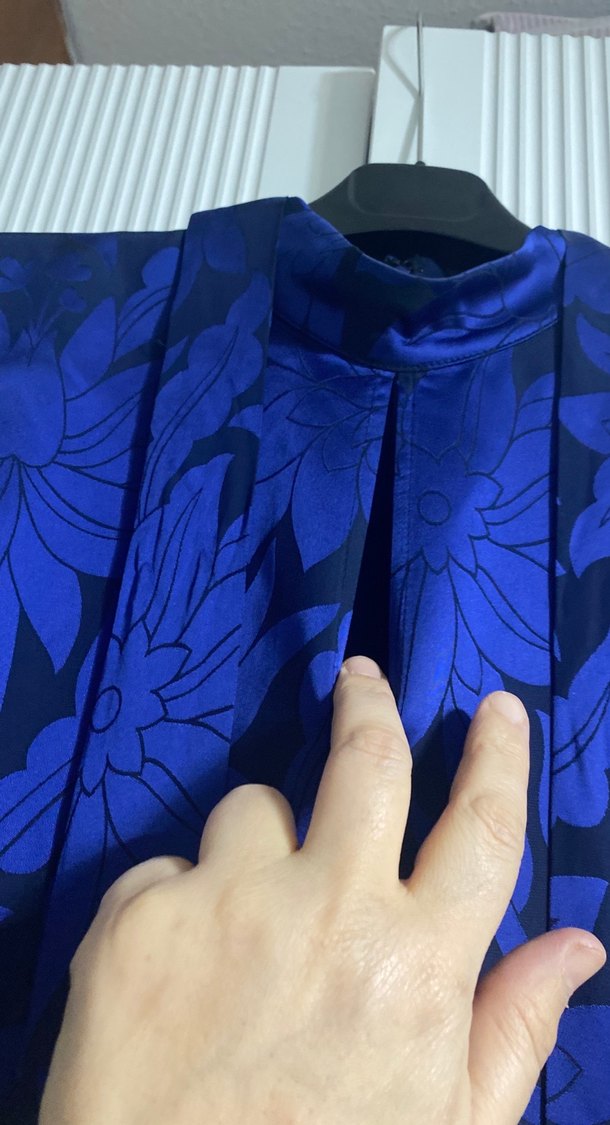 Lacivert Desenli Uzun Hamile Tunik - Görsel 2