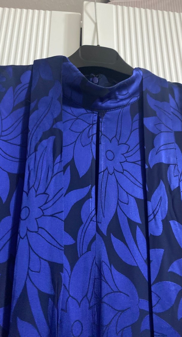 Lacivert Desenli Uzun Hamile Tunik - Görsel 3