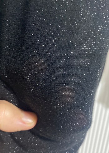 Siyah Uzun Kollu Drapeli Kadın Triko Elbise - Görsel 5