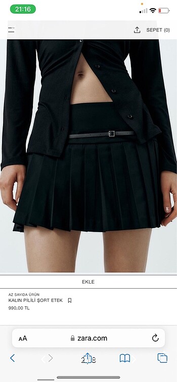 zara viral şort etek