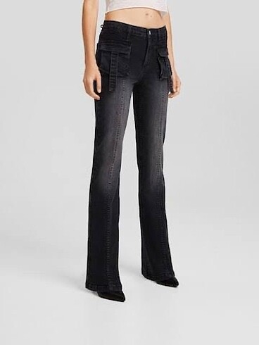 bershka flared jean