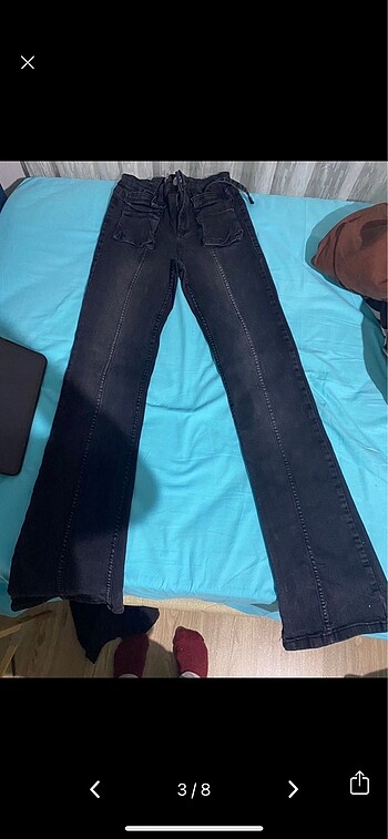 xs Beden siyah Renk bershka flared jean