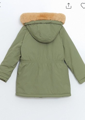 Bej Kürklü Kadın Midi Parka - Görsel 2