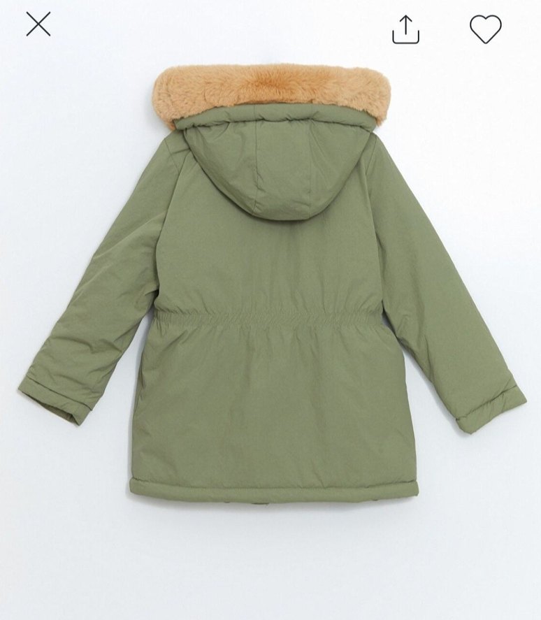 Bej Kürklü Kadın Midi Parka - Görsel 2