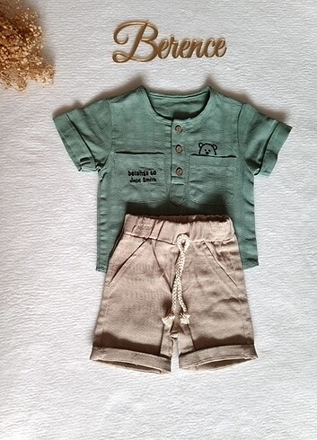 Muslin gömlek short takım 
