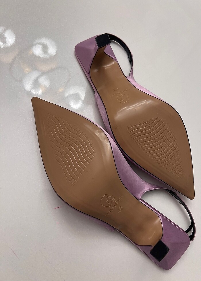 Lila Saten Taşlı Ayakkabı - Görsel 4