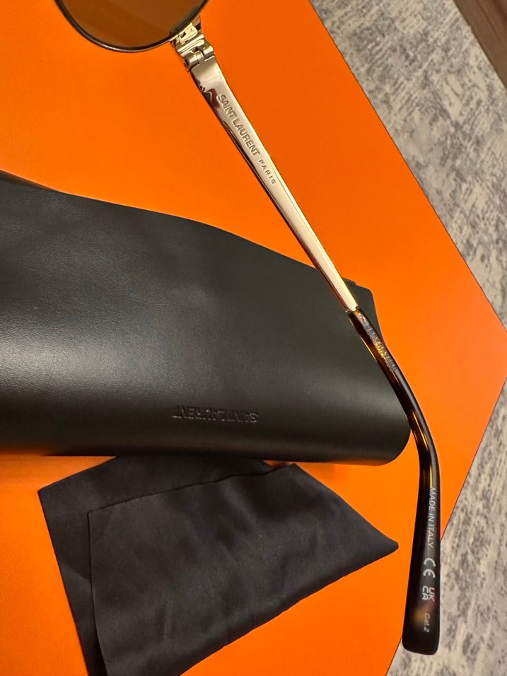 Saint Laurent Parlak Altın Unisex Güneş Gözlüğü - Görsel 4