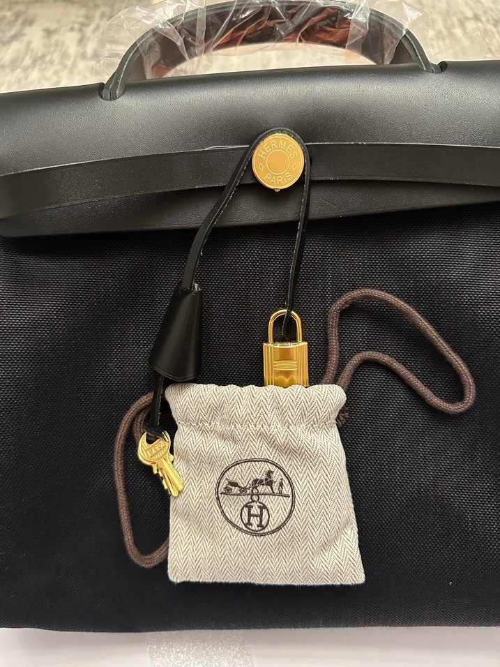 HERMES HERBAG 31 Orjinal Siyah&Gold - Görsel 4