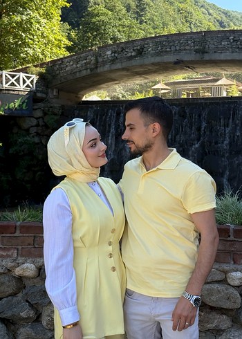 Zara Sarı Midi Boy Transparan Street Wear Takım