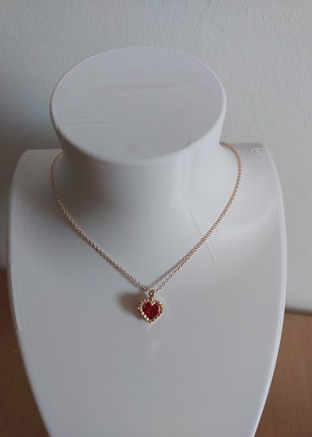 Accessorize Klasik Zarif Kırmızı Kalp Kolye