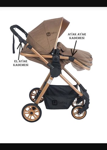 Siyah Bebek Arabası Seti - Görsel 4