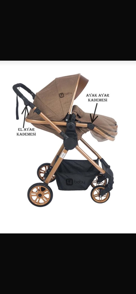 Siyah Bebek Arabası Seti - Görsel 4