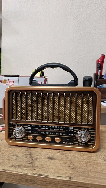 Nostaljik Radyo Bluetooth hoparlör Everton rt-834 gündeş panelli