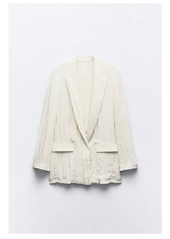 Zara Ekru Dokulu Blazer Ceket Ve Pantolon Takim Olarak
