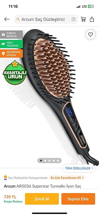 Arzum saç düzlestirici