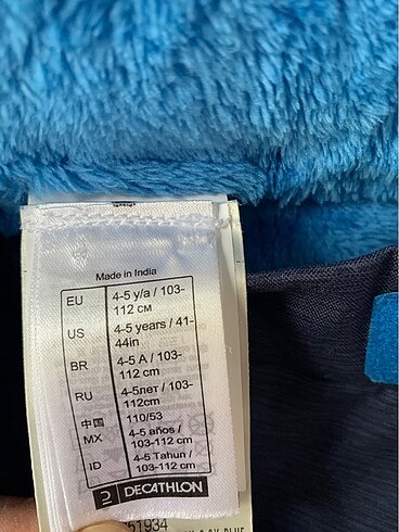 4 Yaş Beden DECATHLON KAR PANTALONU 4-5 YAŞ VE KAR ELDİVENİ