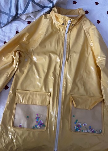 Zara KIDS Sarı Baskılı Kız Çocuk Yağmurluk - Görsel 2