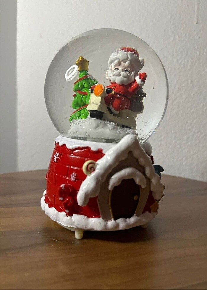 Noel Baba ışıklı sesli kar küresi - Görsel 2