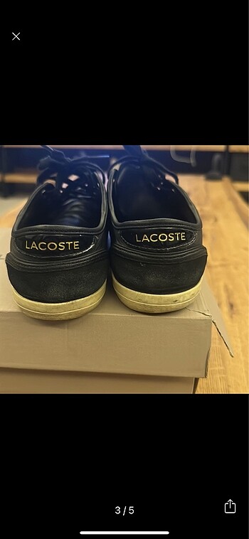 39 Beden Lacose siyah spor ayakkabı