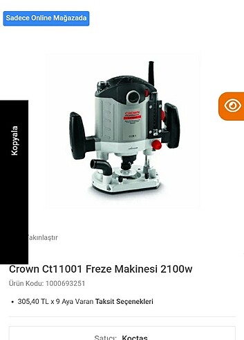Crown Ct11001 Freze Makinesi 2100w 