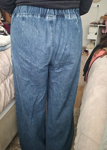 Gevşek Kesim Mavi Kadın Kot Pantolon - Görsel 4