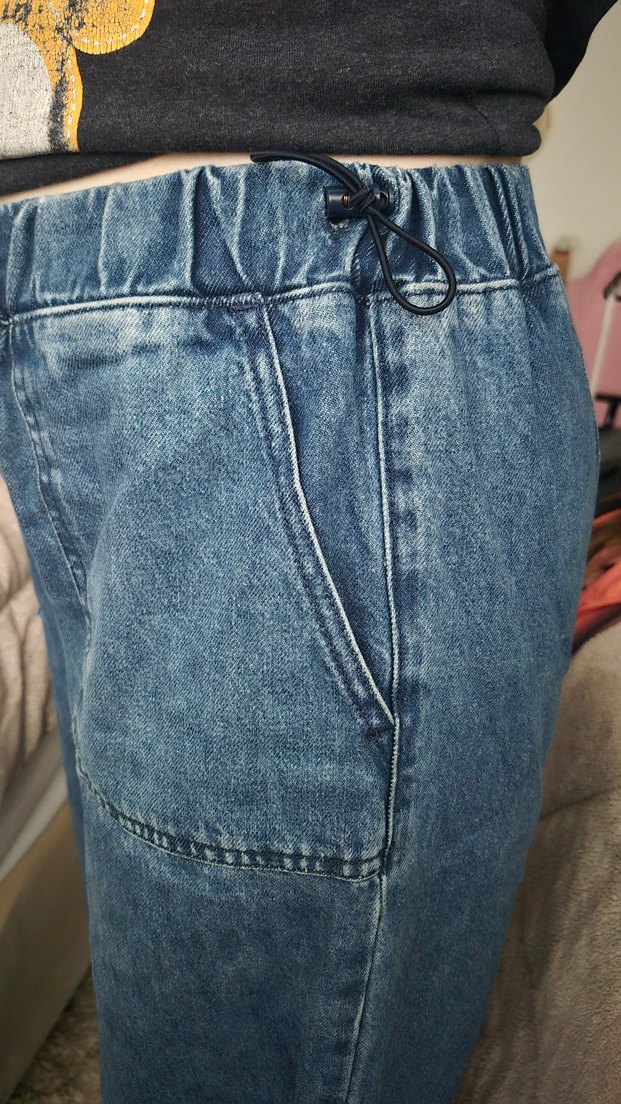 Gevşek Kesim Mavi Kadın Kot Pantolon - Görsel 2