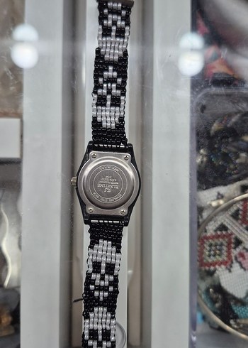 Boncuklu Siyah Gri Kadın Saat - Görsel 2