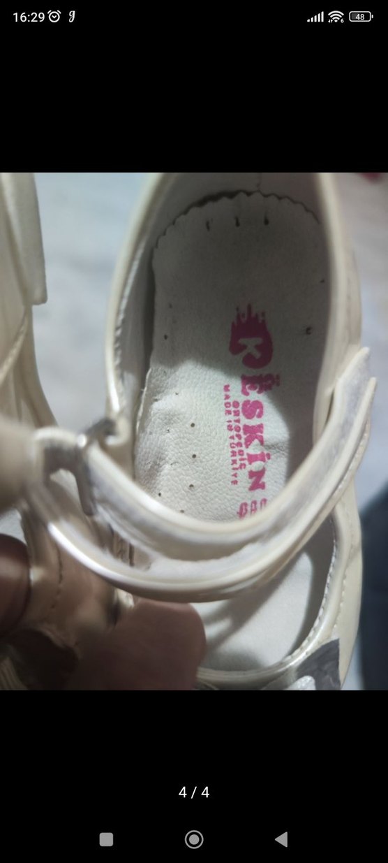 Kız Çocuk Beyaz Fiyonk Detaylı Babet - Görsel 4