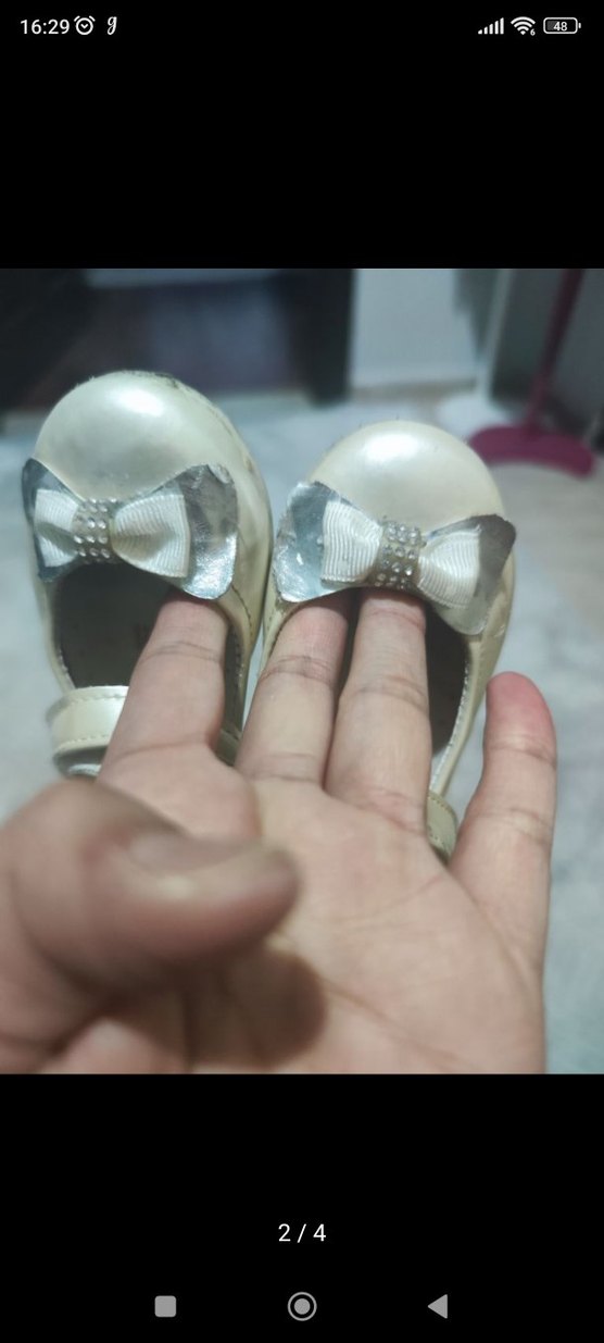 Kız Çocuk Beyaz Fiyonk Detaylı Babet - Görsel 2