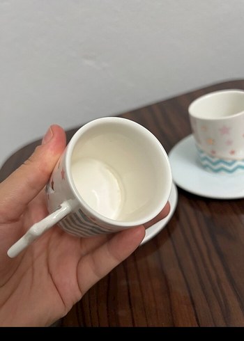 Yıldızlı Pastel Renkli 2'li Kahve Fincanı Seti - Görsel 5