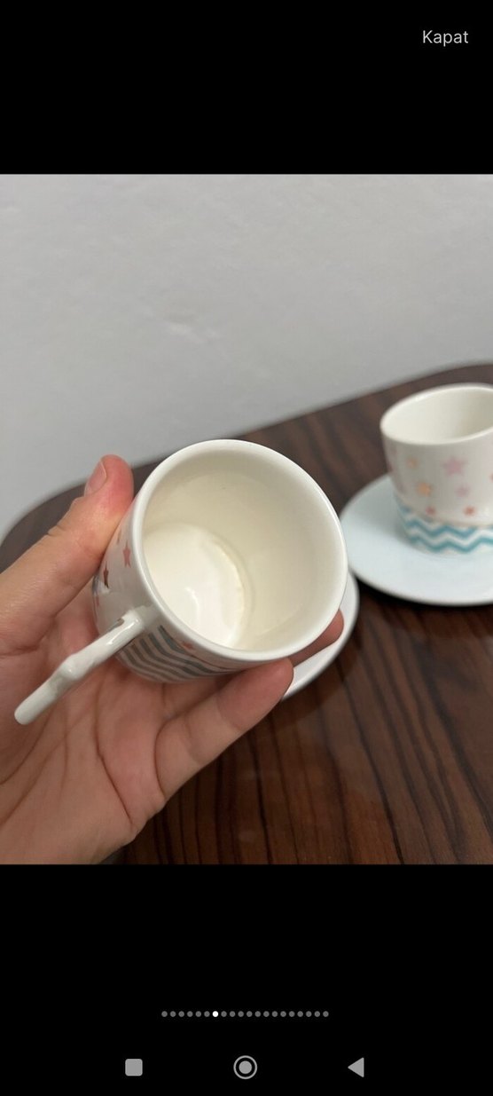 Yıldızlı Pastel Renkli 2'li Kahve Fincanı Seti - Görsel 5