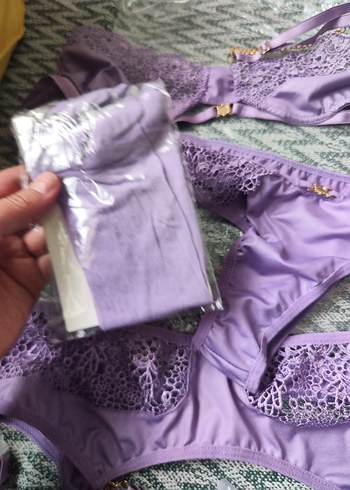 İşlemeli Mor Mini Bohem Sütyen - Görsel 4