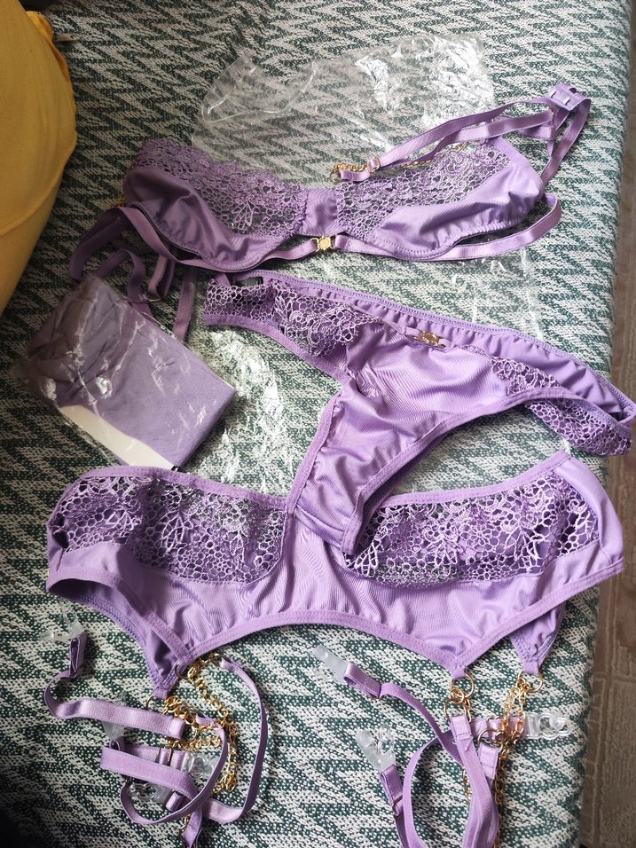 İşlemeli Mor Mini Bohem Sütyen - Görsel 3