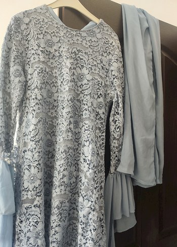 Uzun Kollu Gri Dantel ikili takım - Görsel 4