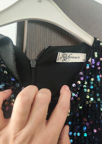 Parlak Çok Renkli Uzun Abiye Elbise - Görsel 4