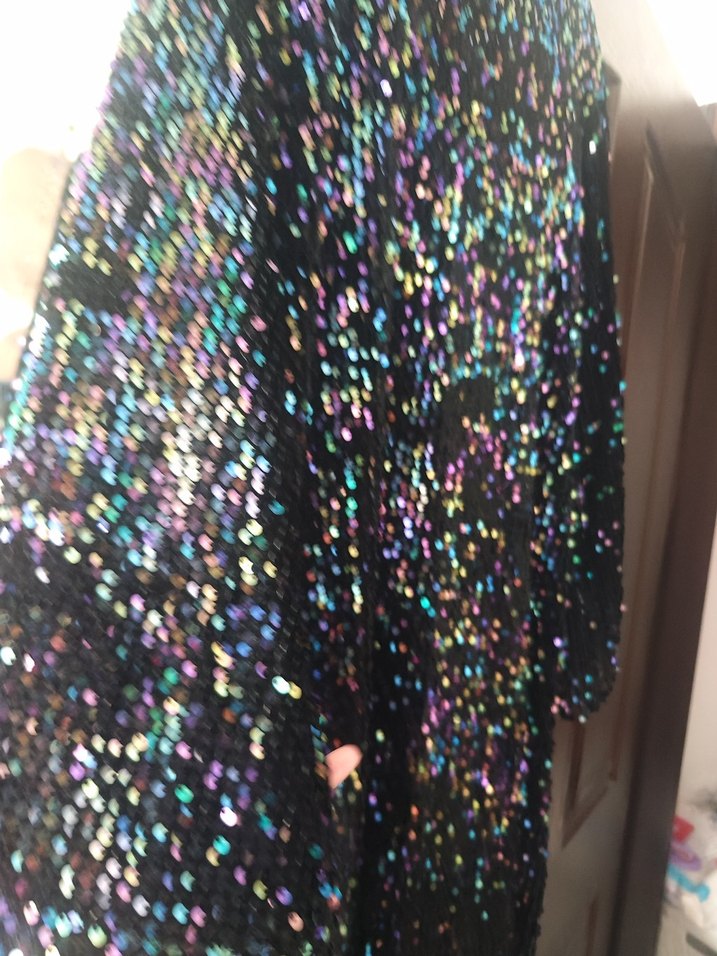 Parlak Çok Renkli Uzun Abiye Elbise - Görsel 5