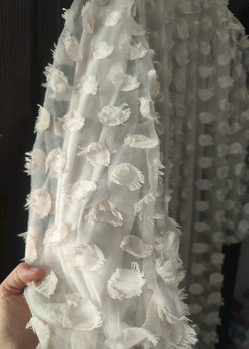 Uzun Beyaz Puantiyeli Bohem Elbise - Görsel 2