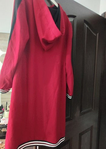 Düğmeli Kırmızı Uzun Kollu Rahat Tunik - Görsel 4