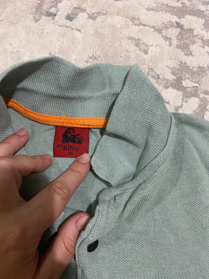 Erkek Keten Yeşil Polo Yaka Tişört - Görsel 3