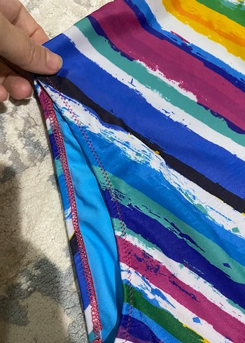 Renkli Bağcıklı Kadın Mayo - Görsel 3