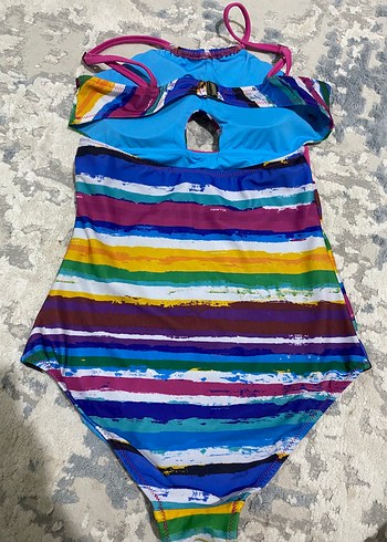 Renkli Bağcıklı Kadın Mayo - Görsel 5