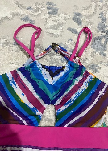 Renkli Bağcıklı Kadın Mayo - Görsel 4