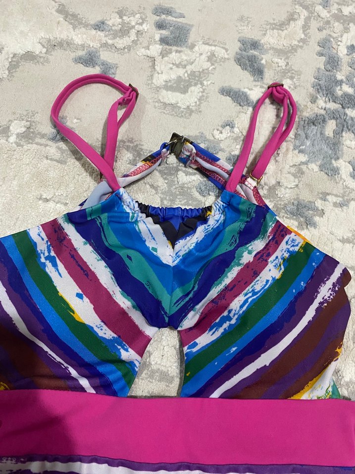 Renkli Bağcıklı Kadın Mayo - Görsel 4