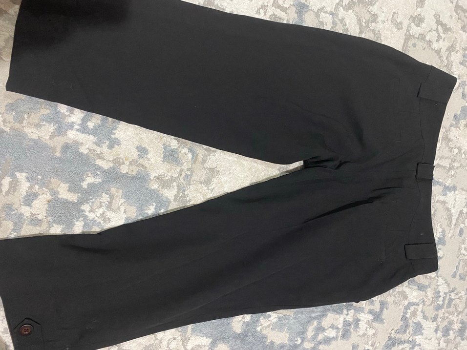 Düğmeli Siyah Kadın Midi Kumaş Pantolon - Görsel 4