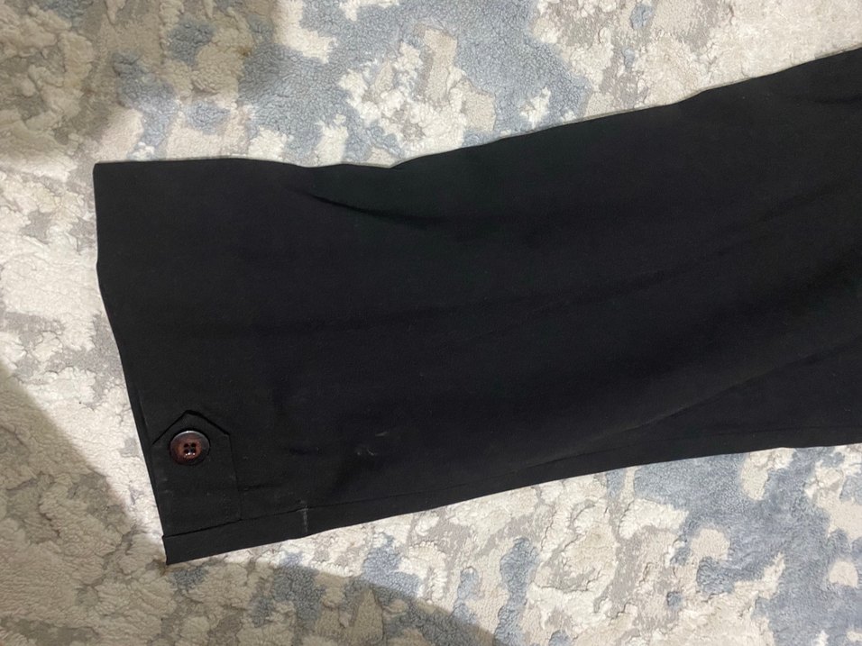 Düğmeli Siyah Kadın Midi Kumaş Pantolon - Görsel 5