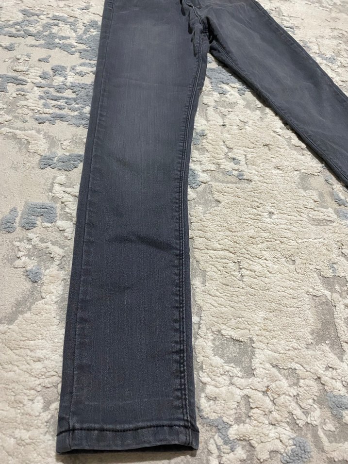 Gri Bağcıklı Kadın Denim Pantolon - Görsel 2